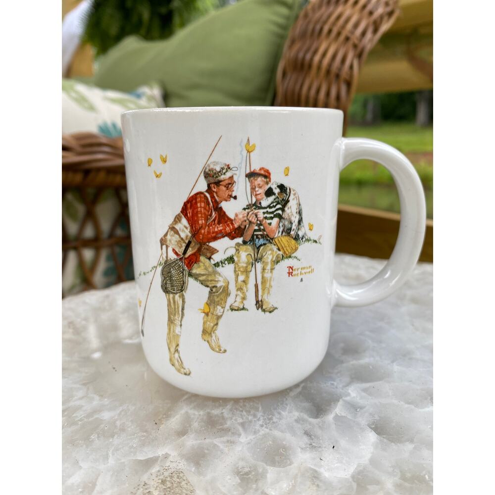 “Trout Dinner”‎ Norman Rockwell Museum Collections White China Coffee Mug